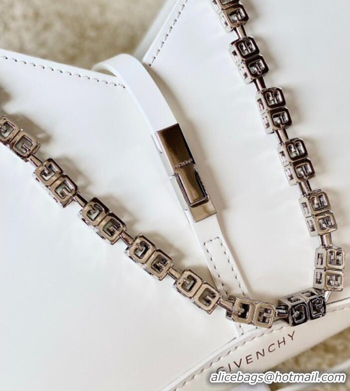 Top Design Givenchy Small Cut Out bag in shiny leather with chain 19119 White 2023