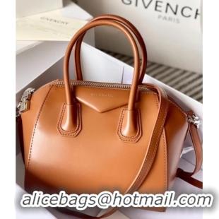 Classic Specials Givenchy Mini Antigona bag in Box leather 9981 Brown 2023