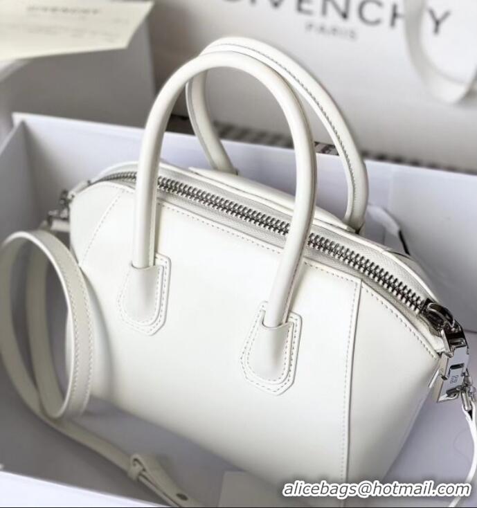 Best Product Givenchy Mini Antigona bag in Box leather 9981 White 2023