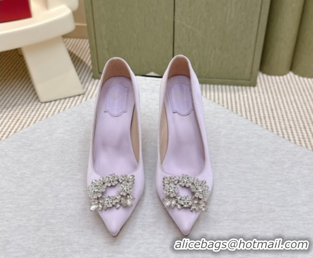 Perfect Roger Vivier Jewel Pumps 8.5cm in Satin Purple 1030091