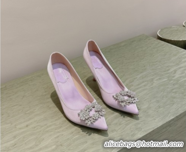 Perfect Roger Vivier Jewel Pumps 8.5cm in Satin Purple 1030091