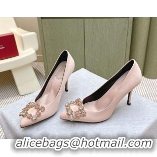 Unique Style Roger Vivier Efflorescence Jewel Pumps 8.5cm in Satin Pink 1030098