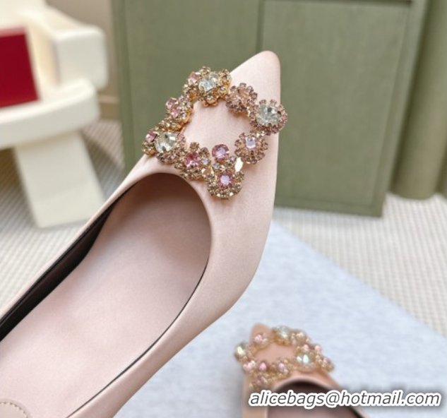 Unique Style Roger Vivier Efflorescence Jewel Pumps 8.5cm in Satin Pink 1030098