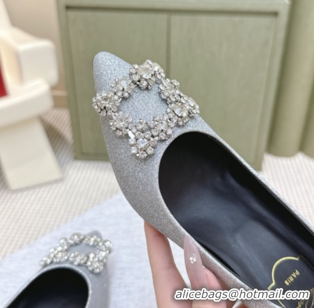 Purchase Roger Vivier Efflorescence Jewel Pumps 6.5cm in Silver Glitter 1030100