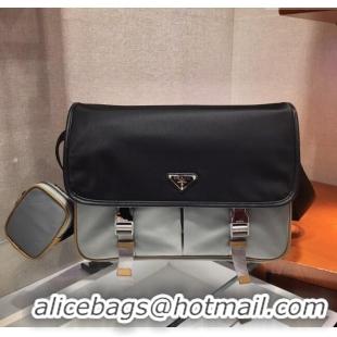 Reasonable Price Prada Mens Nylon Cross-Body Messenger Bag 2VD768 Grey/Black 2025