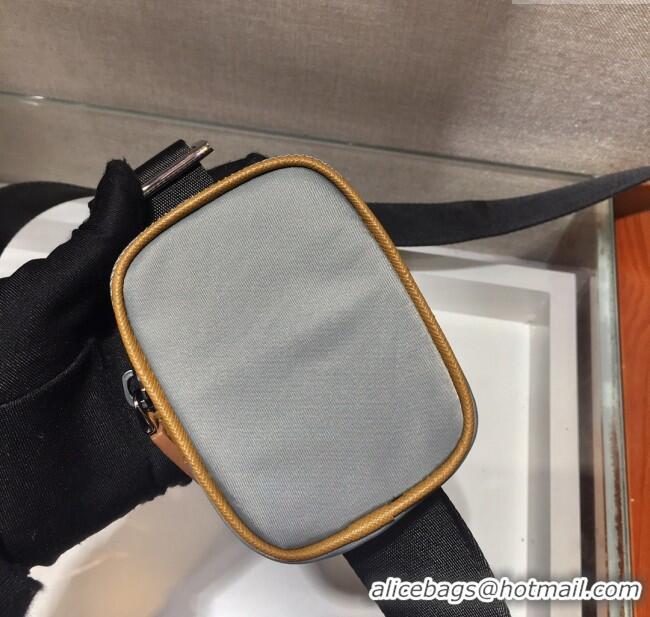 Reasonable Price Prada Mens Nylon Cross-Body Messenger Bag 2VD768 Grey/Black 2025