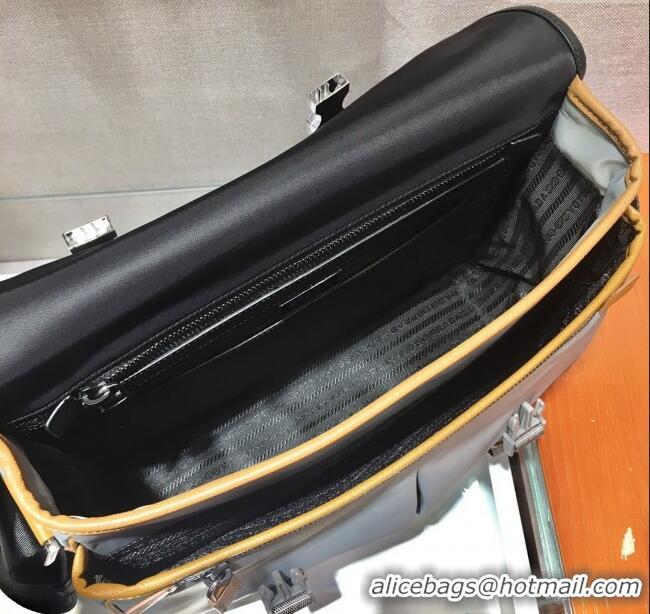 Reasonable Price Prada Mens Nylon Cross-Body Messenger Bag 2VD768 Grey/Black 2025