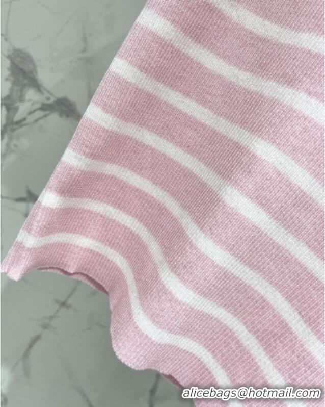 Promotional Dior Knit Short-sleeved Sweater D072415 Pink 2025