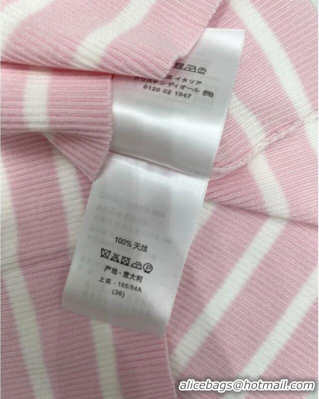 Promotional Dior Knit Short-sleeved Sweater D072415 Pink 2025