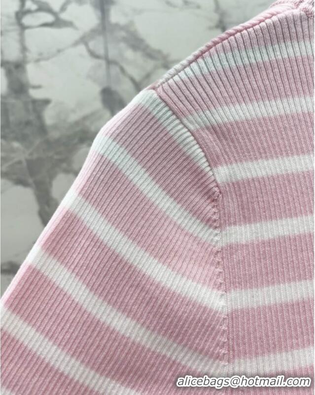 Promotional Dior Knit Short-sleeved Sweater D072415 Pink 2025