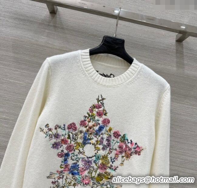 Inexpensive Dior Cashmere Sweater with Star 0814 White 2025