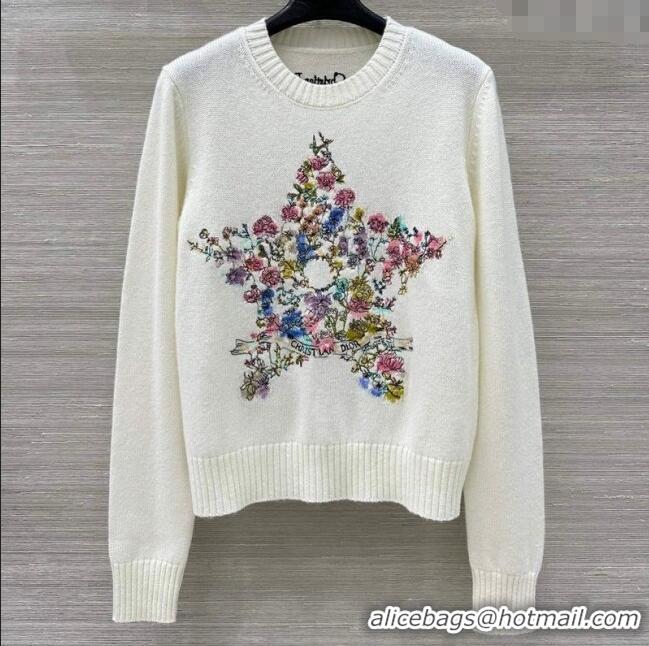 Inexpensive Dior Cashmere Sweater with Star 0814 White 2025