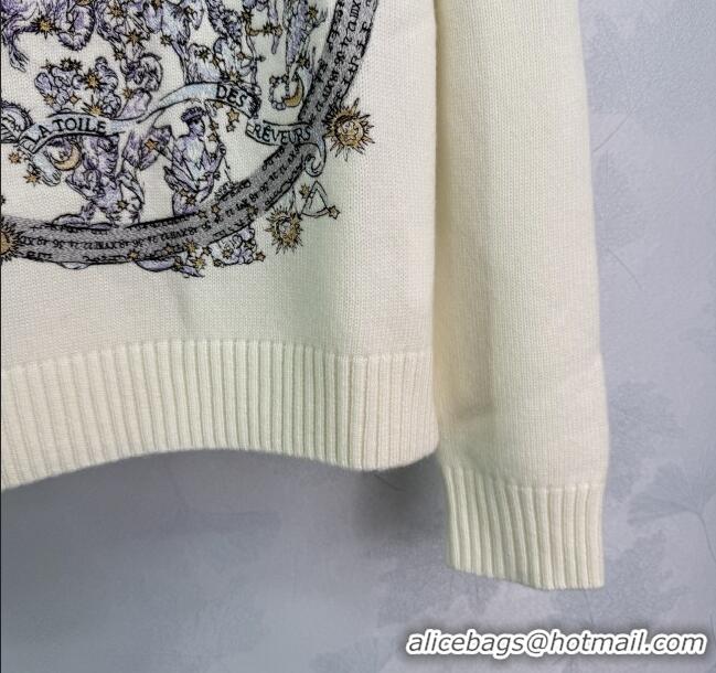Top Grade Dior Wool Sweater with Embroidery 0814 White 2025