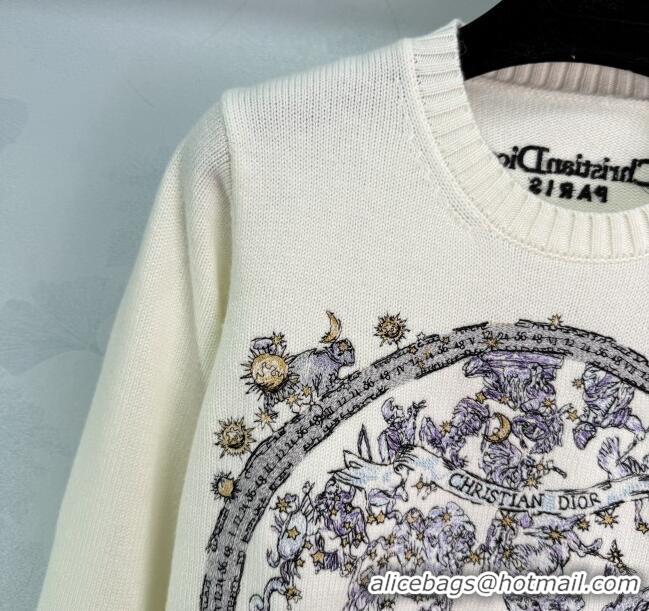 Top Grade Dior Wool Sweater with Embroidery 0814 White 2025