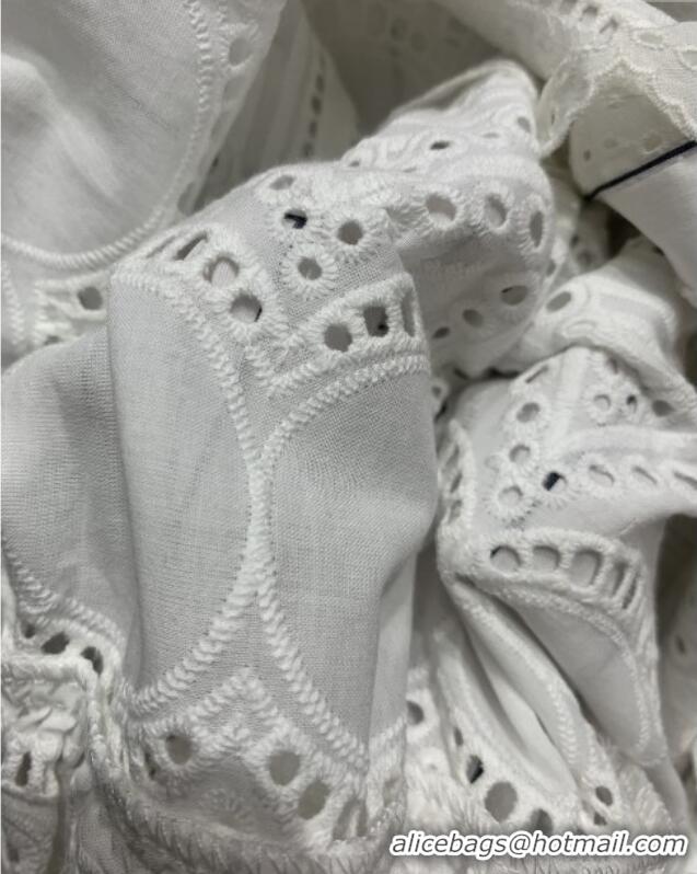 Buy Luxury Dior Striped Dres with Lace 0813 White 2025