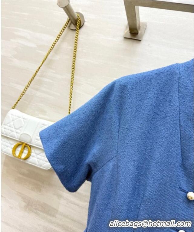 Top Grade Dior Tweed Dress 0812 Blue 2025