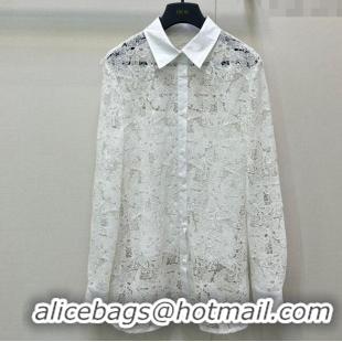 Famous Brand Dior Embroidered Lace Jacket 0812 White 2025