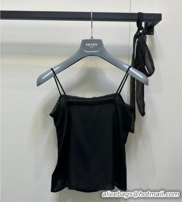 Reasonable Price Prada Dotted Silk Shirt 0812 Black 2025