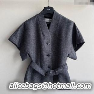 Luxurious Discount Dior Wool Silk Shirt 0812 Grey 2025