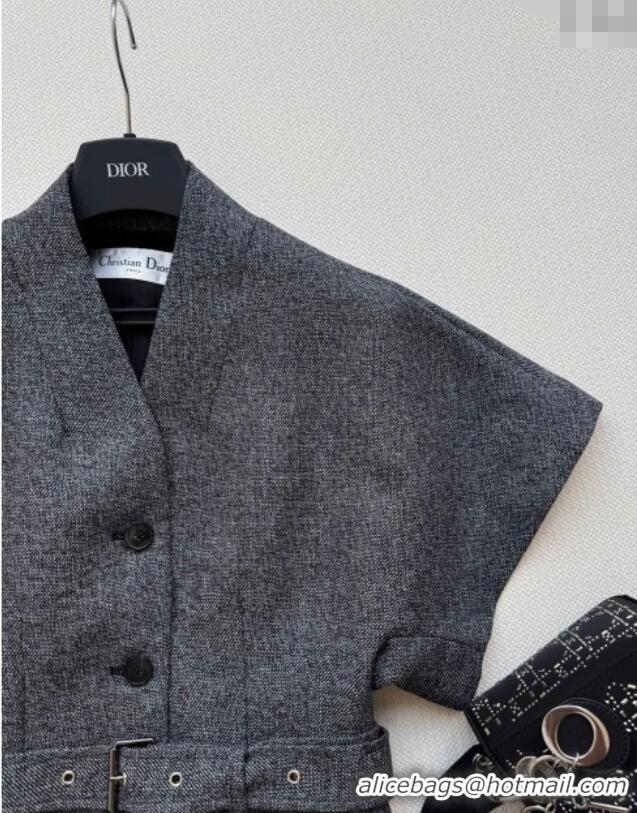 Luxurious Discount Dior Wool Silk Shirt 0812 Grey 2025