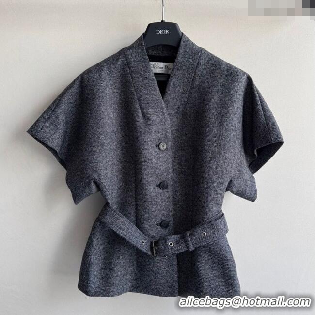 Luxurious Discount Dior Wool Silk Shirt 0812 Grey 2025