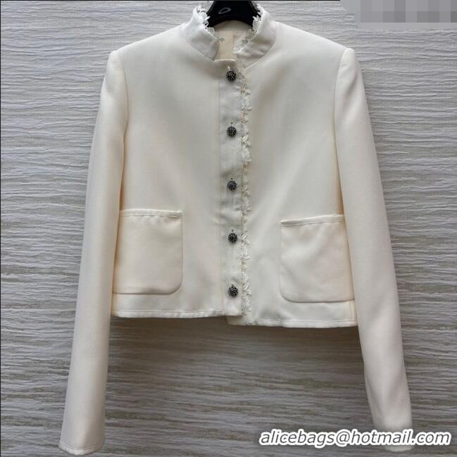 Fashion Discount Dior Jacket with Lace 0815 White 2025