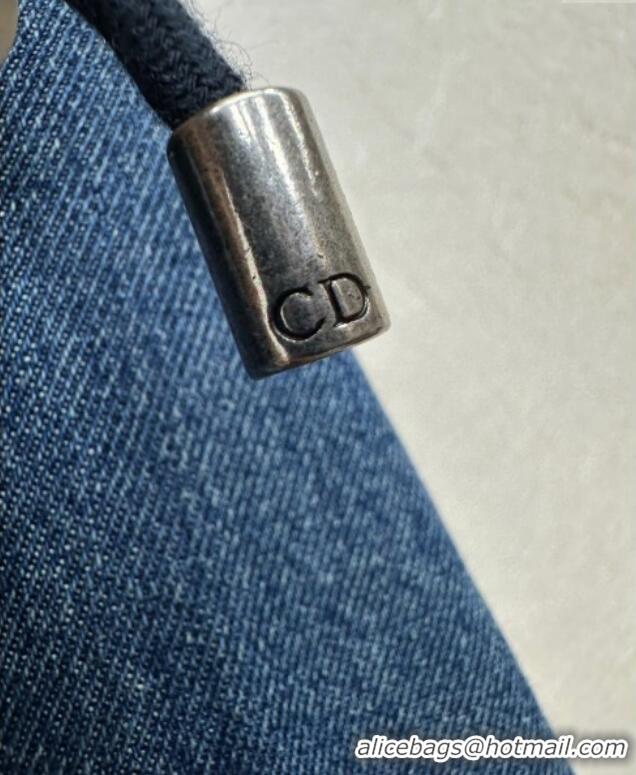 Best Quality Dior Denim Hoodie Jacket 0815 Blue 2025