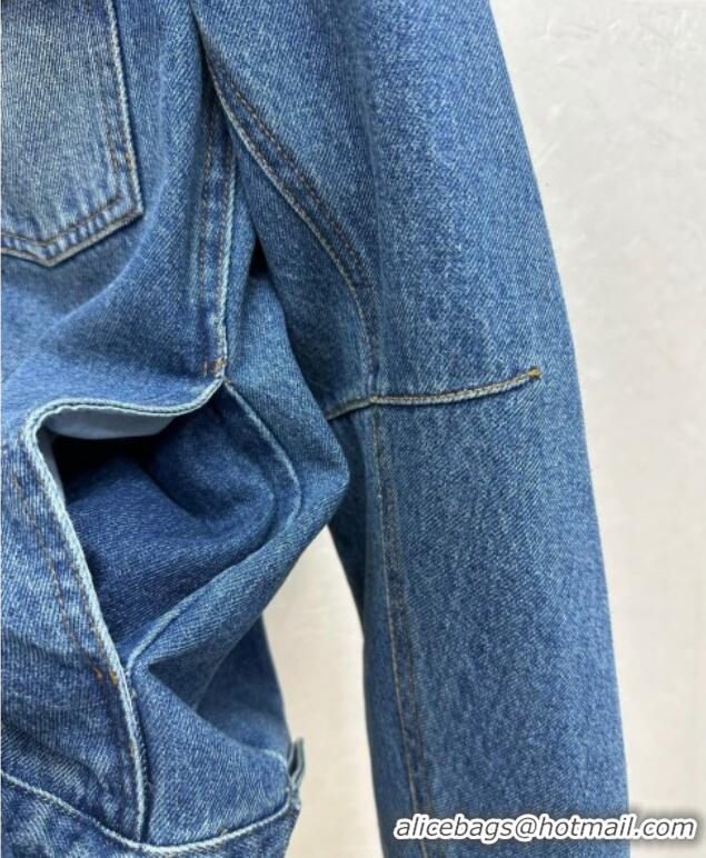 Best Quality Dior Denim Hoodie Jacket 0815 Blue 2025