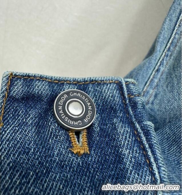 Best Quality Dior Denim Hoodie Jacket 0815 Blue 2025