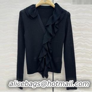 Top Quality Dior Linen and Silk Cardigan 0815 Black 2025