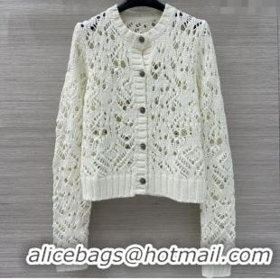 Grade Quality Dior Silk & Cashmere Cardigan D82125 Beige 2025