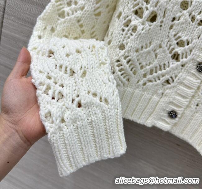 Grade Quality Dior Silk & Cashmere Cardigan D82125 Beige 2025