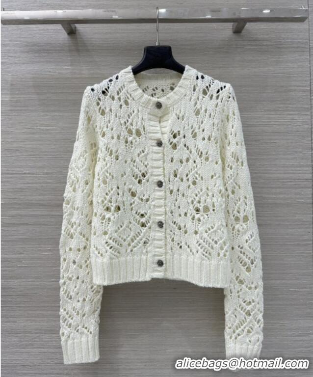 Grade Quality Dior Silk & Cashmere Cardigan D82125 Beige 2025