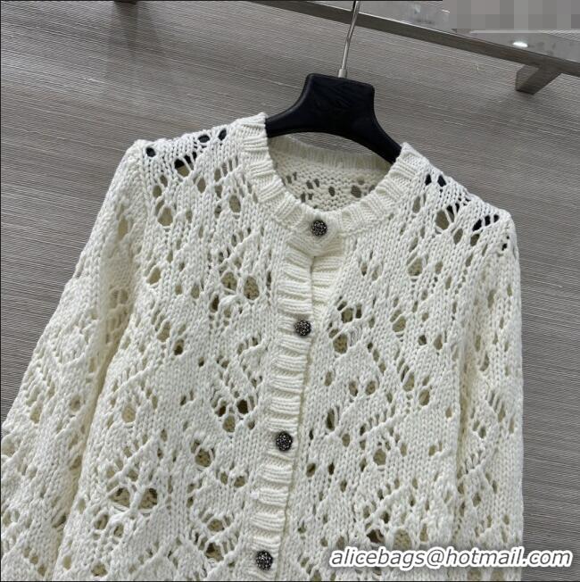 Grade Quality Dior Silk & Cashmere Cardigan D82125 Beige 2025