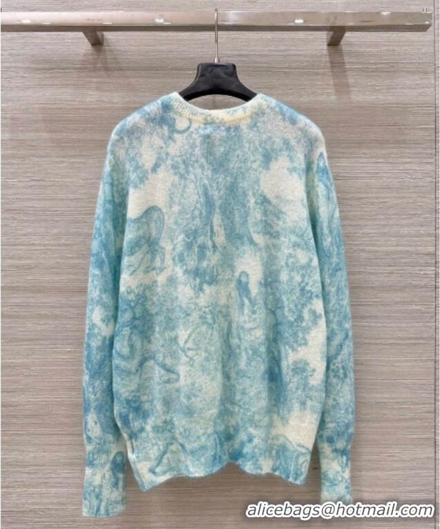 Best Price Dior Mohair & Wool Sweater D82109 Blue 2025