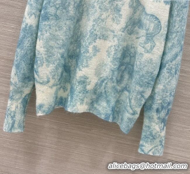 Best Price Dior Mohair & Wool Sweater D82109 Blue 2025