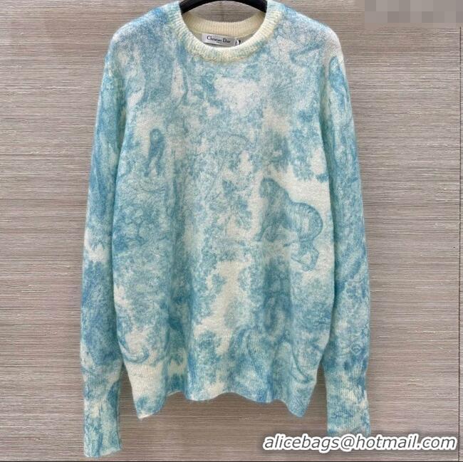 Best Price Dior Mohair & Wool Sweater D82109 Blue 2025