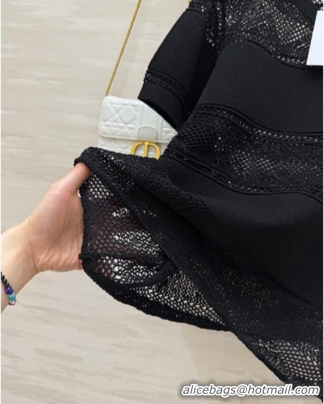 Shop Low Cost Dior Knit Top and Skirt D9215 Black 2025
