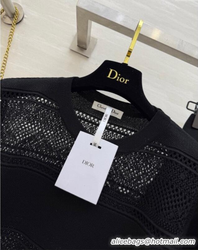 Shop Low Cost Dior Knit Top and Skirt D9215 Black 2025
