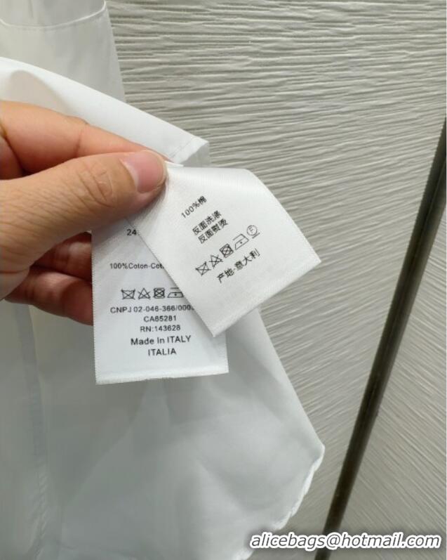 Most Popular Dior Cotton Dress with Ruffle DR090403 White 2025