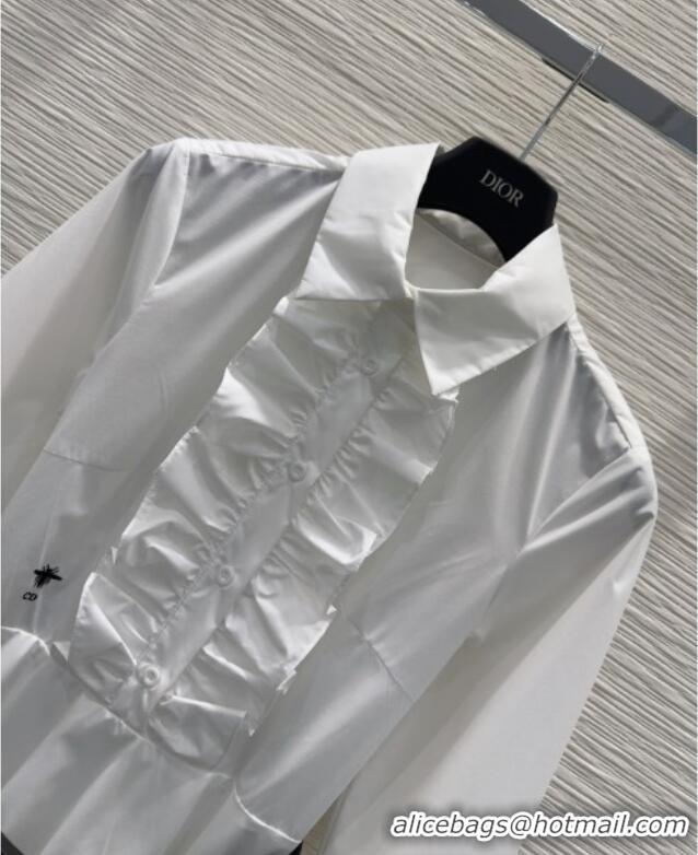 Most Popular Dior Cotton Dress with Ruffle DR090403 White 2025