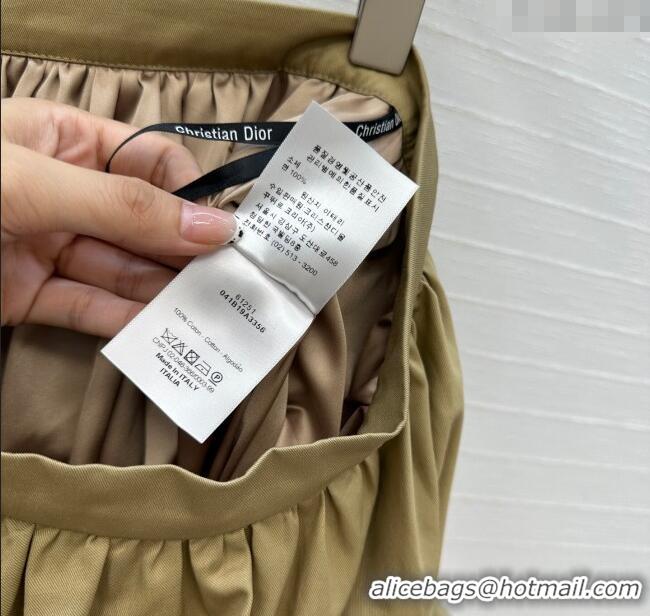 Modern Classic Dior Pleated Mini Skirt DR090405 Khaki 2025