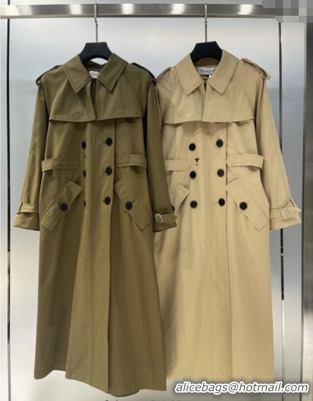 Reasonable Price Dior Long Coat DR090488 Khaki/Green 2025