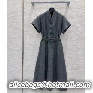 Best Product Dior Wool Blend Dress DR090420 Dark Grey 2025