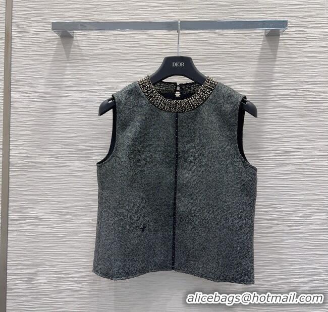 Buy Discount Dior Wool Blend Vest and Skirt Set DR090440 Dark Grey 2025