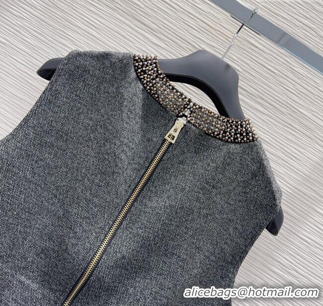 Buy Discount Dior Wool Blend Vest and Skirt Set DR090440 Dark Grey 2025