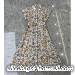 Shop Discount Dior Flora Printed Cotton Long Dress DR090513 2025