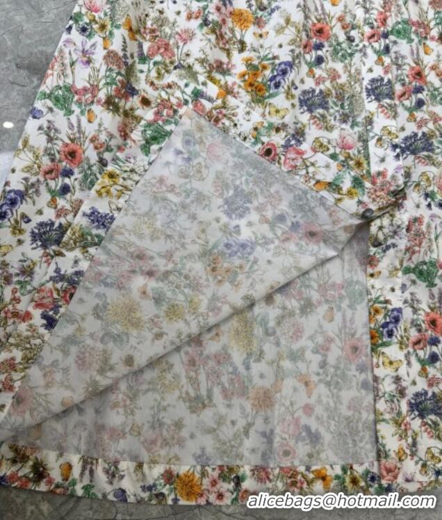 Shop Discount Dior Flora Printed Cotton Long Dress DR090513 2025