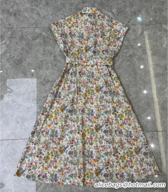 Shop Discount Dior Flora Printed Cotton Long Dress DR090513 2025