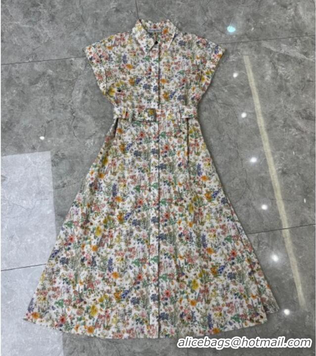 Shop Discount Dior Flora Printed Cotton Long Dress DR090513 2025